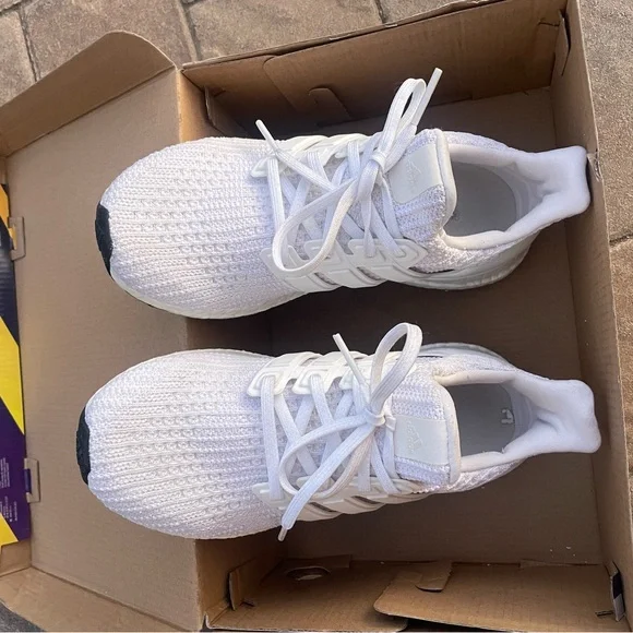 Adidas Ultra Boost Triple White Sneakers - Picture 5 of 6